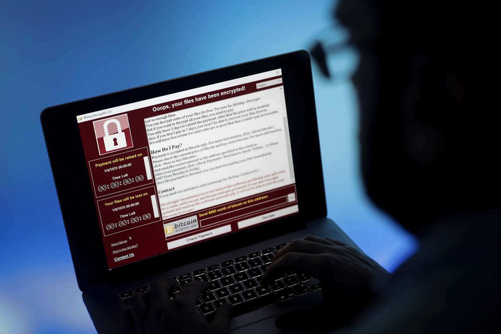 Počítač zamknutý vydíracím virem WannaCry