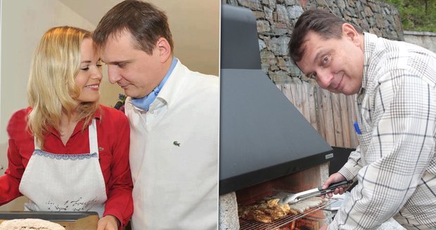 Zatímco Jiří Paroubek se nechal vyfotit u grilu, Vít Bárta s Kateřinou Klasnovou spolu pekli