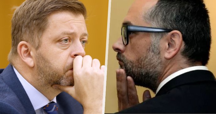 Ministr vnitra Vít Rakušan (STAN) a odsouzený právník Vladimír Chrástecký.