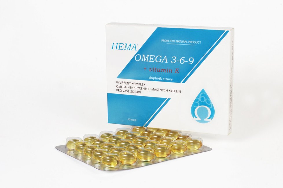 Na srdce vyzkoušejte HEMA OMEGA 3-6-9 s rybím tukem a brutnákovým i panenským olivovým olejem.