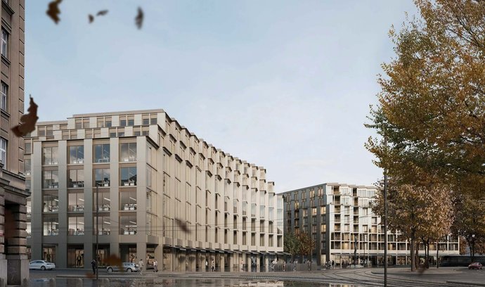 Návrh Cityförster + Studio Perspektiv: Jeden blok je administrativní a univerzitní, druhý je čistě obytný. Každá z fasád má jinou strukturu, která reflektuje funkci domu.