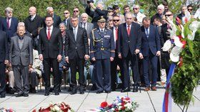 Pieta za oběti 2. světové války na Vítkově: prezident Miloš Zeman a premiér Andrej Babiš (8. 5. 2019)