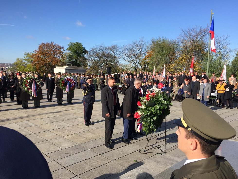 Pieta na pražském Vítkově a prezident Miloš Zeman (28. 10. 2019)