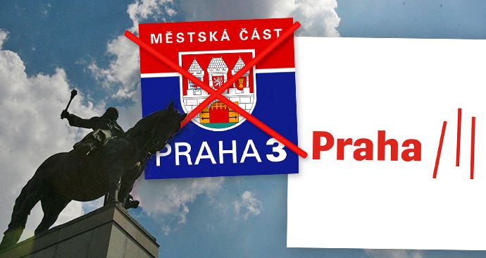 Praha 3 zvolila cestu nové vizuální identity a nového loga městské části, které spočívá ve třech čárkách. Jak se vám líbí?