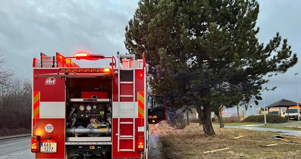 Pražští hasiči odstraňují následky silného větru, který se prohnal republikou. (17. únor 2022)