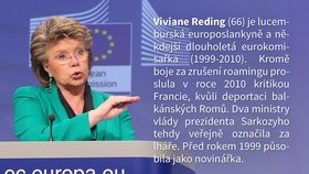 Medailonek Viviane Reding, která stála za koncem roamingových poplatků.
