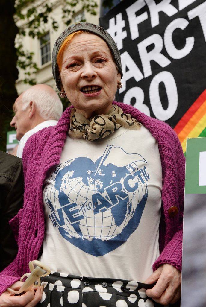 Vivienne Westwood na protestu Greenpeace v roce 2013