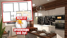 Čtenářka Iveta Prošková dala týmu architektů nelehký úkol: V panelákové kuchyni nechce stát při práci zády k oknu...