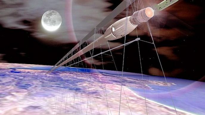 vizualizace kosmické dopravy na principu maglev
