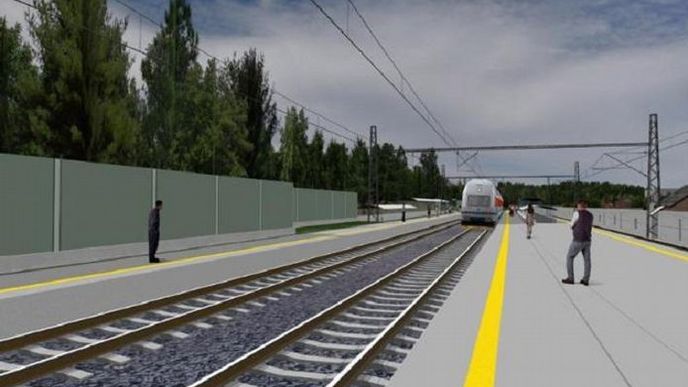 Vizualizace trati Rokycany - Plzeň: Budoucí stanice Ejpovice