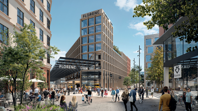 Vizualizace z dřívější urbanistické soutěže Florenc21. Vizualizace z dřívější urbanistické soutěže Florenc21.