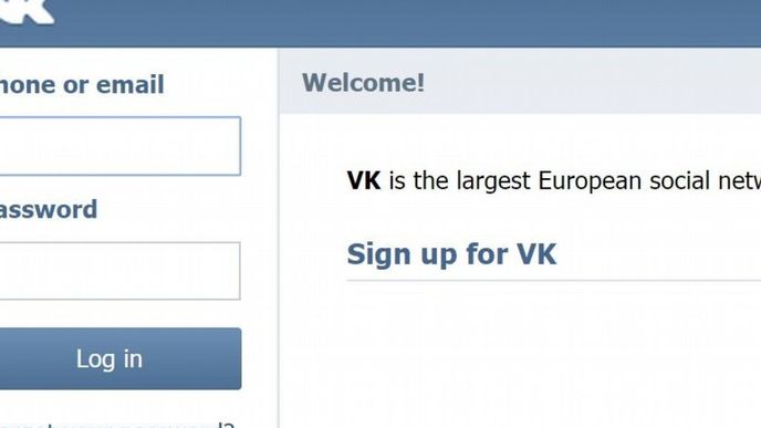 vkontakte, homepage