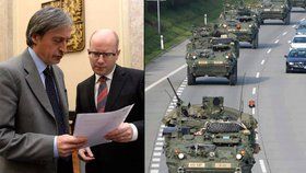 Vláda v pondělí projedná návrhy vojenských cvičení v letošním roce. Včetně doprovodu amerického konvoje skrz ČR do Pobaltí.