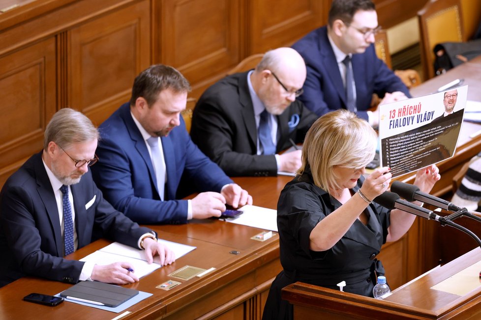 Jednání o nedůvěře vládě: Předsedkyně poslaneckého klubu ANO Alena Schillerová (17.1.2023)