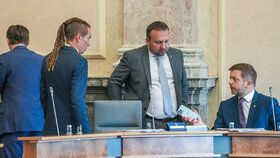 Jednání vlády: Ministr pro místní rozvoj Ivan Bartoš (Piráti), ministr práce a sociálních věcí Marian Jurečka (KDU-ČSL a ministr vnitra Vít Rakušan (STAN) (2.11.2022)