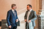 Jednání vlády: Premiér Petr Fiala (ODS) a ministr práce a sociálních věcí Marian Jurečka (KDU-ČSL; 2. 11. 2022)