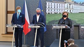Jednání vlády: Vojtěch, Havlíček a Schillerová na tiskovce (27.4.2020)
