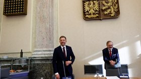 Jednání Fialovy vlády o demisi: Vít Rakušan a Petr Fiala (6.11.2025)
