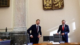 Jednání Fialovy vlády o demisi: Vít Rakušan a Petr Fiala (6.11.2025)
