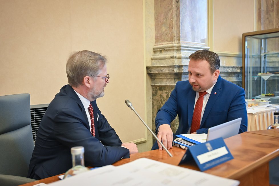Jednání vlády: Petr Fiala a Marian Jurečka (15. 2. 2023)