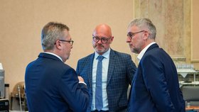 Jednání vlády: Ministři Martin Šebestyán, Robert Plaga a Lubomir Metnar (11.5.2026)