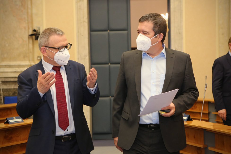 Jednání vlády: Lubomír Zaorálek a Jan Hamáček (19. 4. 2021)