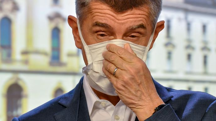 Premiér Andrej Babiš (ANO) na jednání vlády (30.3.2020)