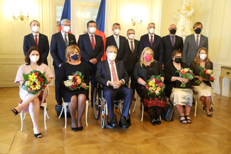 Vláda Andreje Babiše (ANO) na obědě u prezidenta Miloše Zemana (28. 6. 2021)