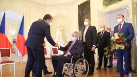 Vláda Andreje Babiše (ANO) na obědě u prezidenta Miloše Zemana (28. 6. 2021): Jan Hamáček a Miloš Zeman