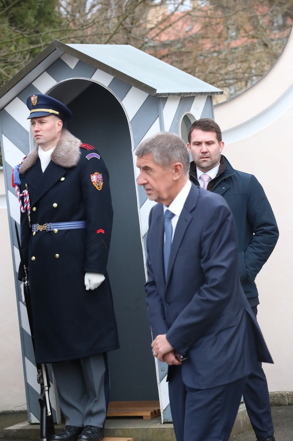Premiér Andrej Babiš po obědě vlády s prezidentem v Lánech. (24. 2. 2020)