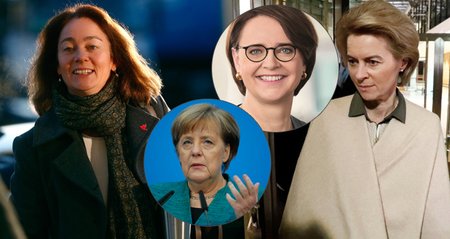 Ženy německé vlády: zleva ministryně pro rodinu Katarina Barleyová, kancléřka Angela Merkelová, ministryně zdravotnictví Annette Widmann-Mauzová a staronová ministryně obrany Ursula von der Leyenová