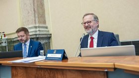 Jednání vlády: Premiér Petr Fiala a vicepremiér Vít Rakušan. (25.1.2023)