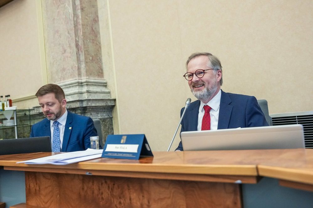 Jednání vlády: Premiér Petr Fiala a vicepremiér Vít Rakušan. (25.1.2023)