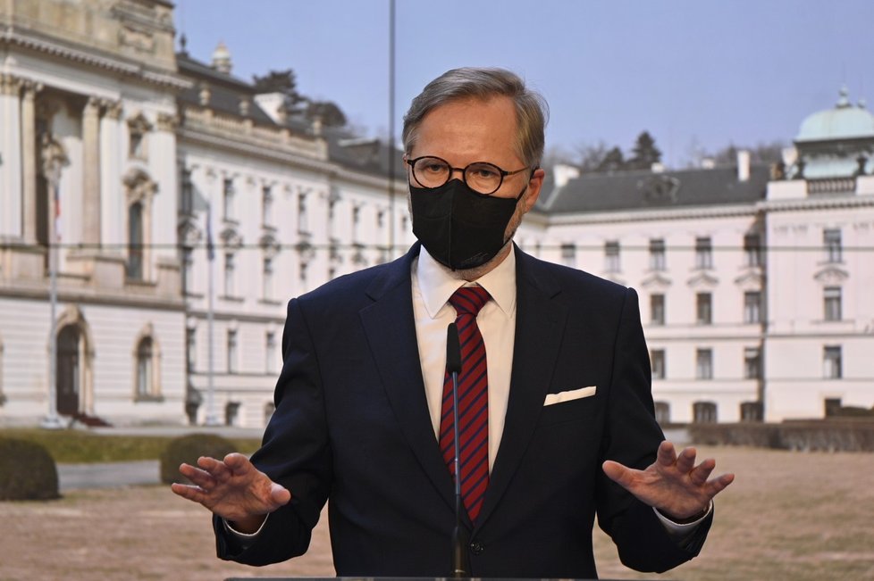 Jednání vlády nejen o covidové situaci: Premiér Petr Fiala (ODS) (19.1.2022)