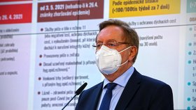 Mimořádné jednání vlády: ministr zdravotnictví Petr Arenberger (22. dubna 2021)