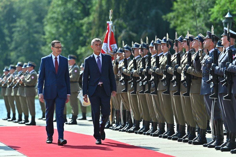 Andrej Babiš (ANO) s polským premiérem Morawieckim