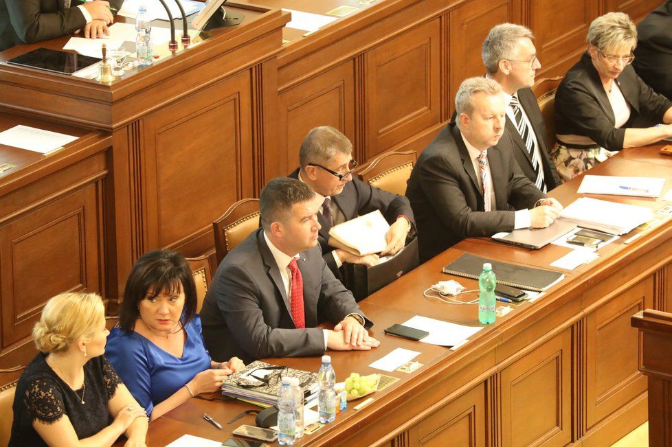 Andrej Babiš přivedl svou vládu hned po jejím první zasedání do Poslanecké sněmovny. Jednotlivé ministry poté představil (27. 6. 2018).