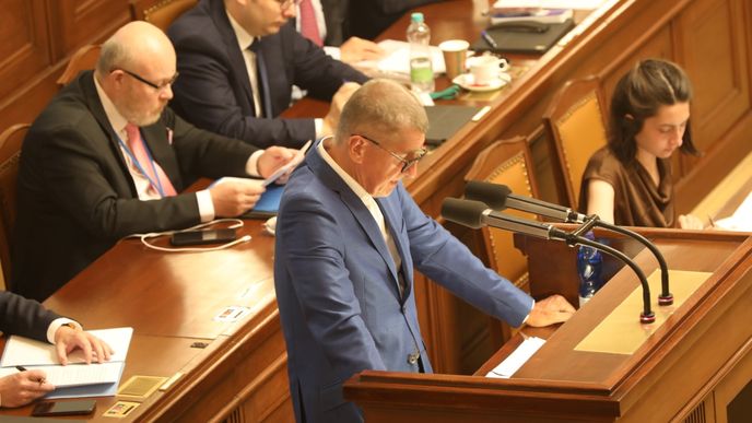 Schůze Sněmovny: Opozice vyvolala hlasování o vyslovení nedůvěry vládě, na snímku předseda ANO Andrej Babiš(1.9.2022)