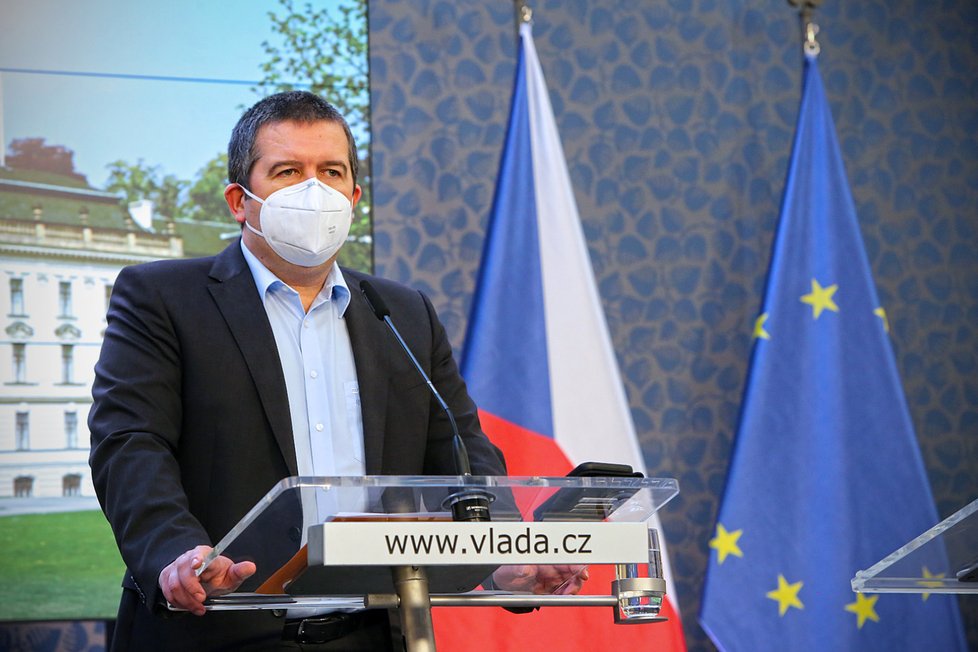 Vicepremiér a ministr vnitra Jan Hamáček (ČSSD) na tiskové konferenci po jednání vlády (22. 3. 2021)