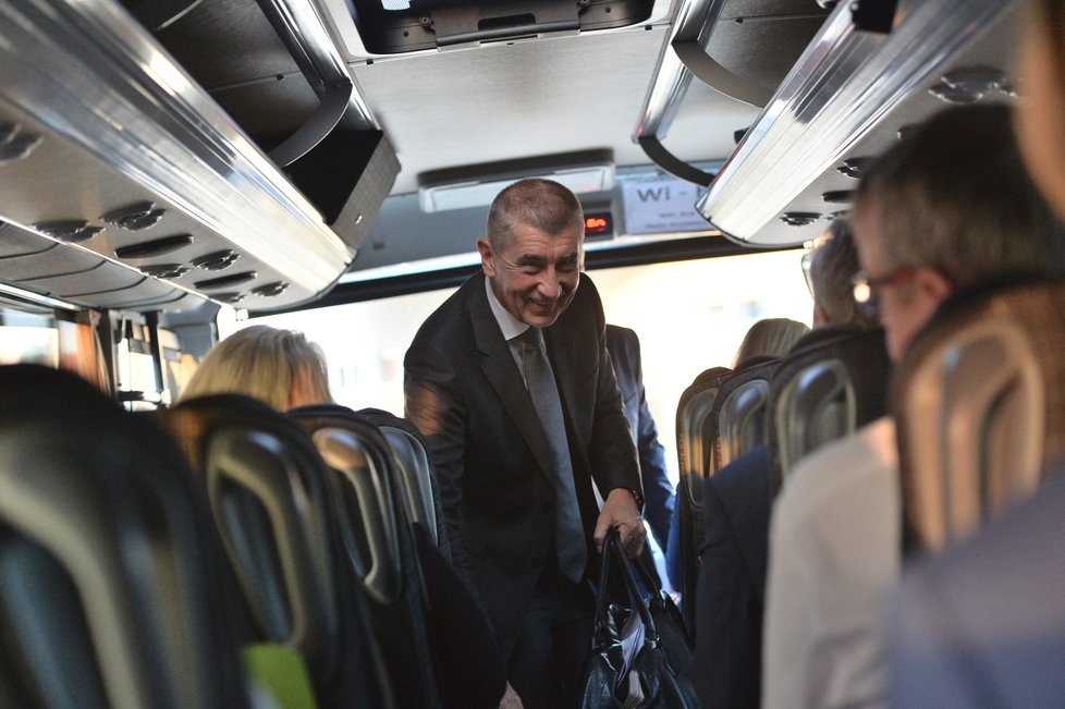 Premiér Andrej Babiš při výjezdu vlády do Jihočeského kraje