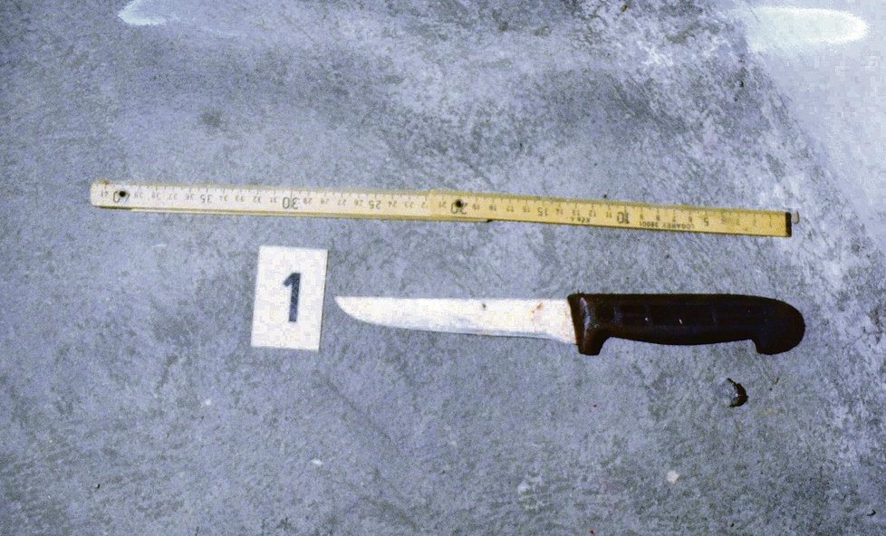 Jeden ze dvou nožů, které vrah použil.