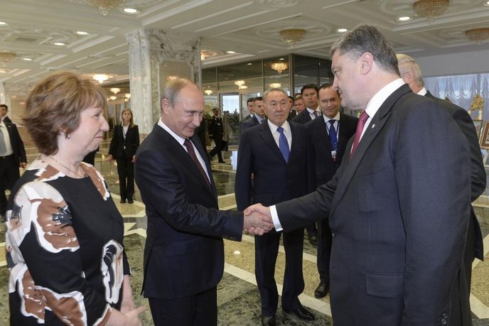 Vladimir Putin a Petro Porošenko