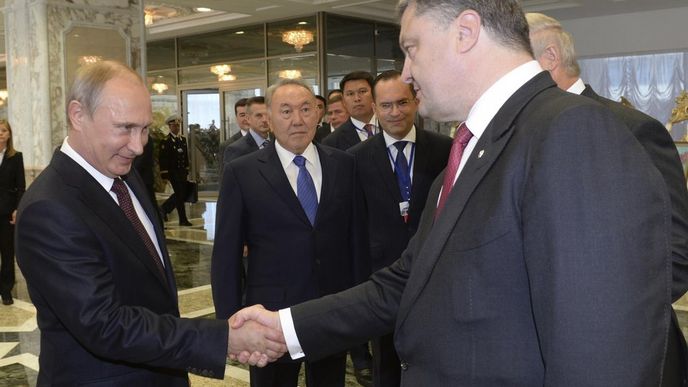 Vladimir Putin a Petro Porošenko