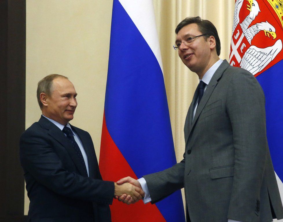 Ruský prezident Vladimir Putin a srbský preimér Aleksandar Vučič