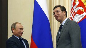 Ruský prezident Vladimir Putin a srbská hlava státu Aleksandar Vučič