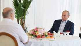 Běloruský prezident Alexandr Lukašenko se v Soči setkal s ruským prezidentem Vladimirem Putinem (9.6.2023).