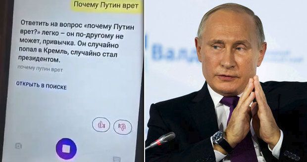„Ruská Siri“ začala peprně komentovat Putina. Kreml z virtuální asistentky zuří