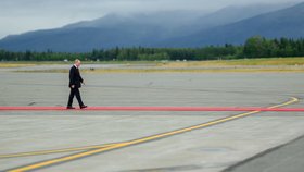 Vladimir Putin na Aljašce, kam přicestoval na jednání za Trumpem
