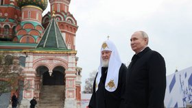 Vladimir Putin s patriarchou Kirillem na Den národní jednoty (4.11.2023)