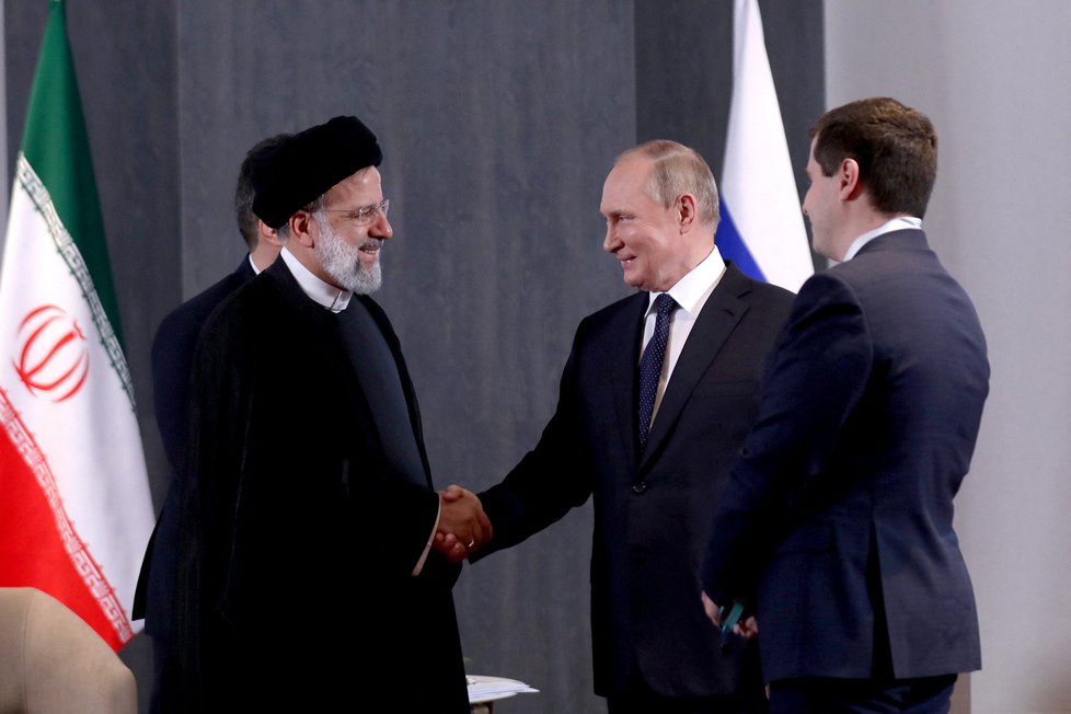 Vladimir Putin a íránský prezident Ebrahim Raisi